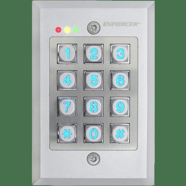 Seco-Larm FluSLM-SH-Mount Outdoor Illuminated Stand-Alone Keypad. Weather resistant and vandal resi SLM-SK-1123-FDQ